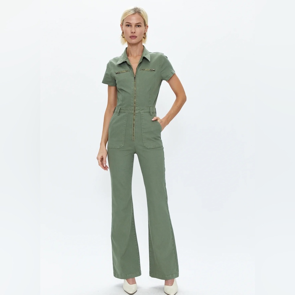 PISTOLA - Short Sleeve Flare Jumpsuit